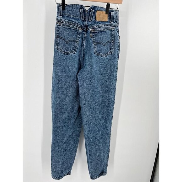 Vintage Levis Brown Tab 573 Ladies Jeans High Waist Pleated Front Size 7 - Picture 2 of 16